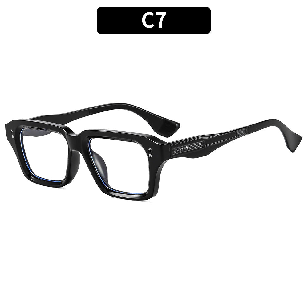 Unisex Thick Acetate Square Sunglasses Retro Chunky Frame UV400 Protection Trendy Shades