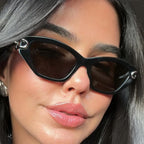 Women's Retro Cat Eye Sunglasses Acetate Metal Combination Frame UV400 Fashion Shades