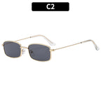 Fashion Metal Frame Square Sunglasses for Women Men Retro UV400 Protection Shades