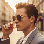 Trendy Geometric Metal Double Bridge Polarized Eyewear