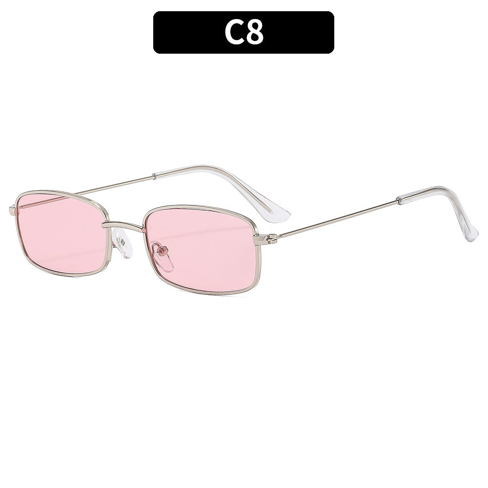 Fashion Metal Frame Square Sunglasses for Women Men Retro UV400 Protection Shades