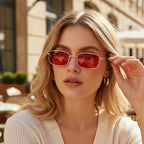 Fashion Metal Frame Square Sunglasses for Women Men Retro UV400 Protection Shades