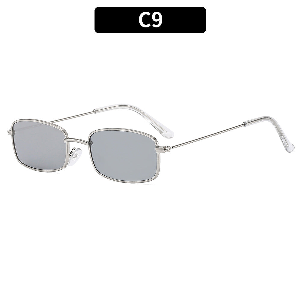 Fashion Metal Frame Square Sunglasses for Women Men Retro UV400 Protection Shades