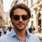 Retro Metal Double Bridge Polarized UV400 Sunglasses