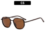 Retro Metal Double Bridge Polarized UV400 Sunglasses