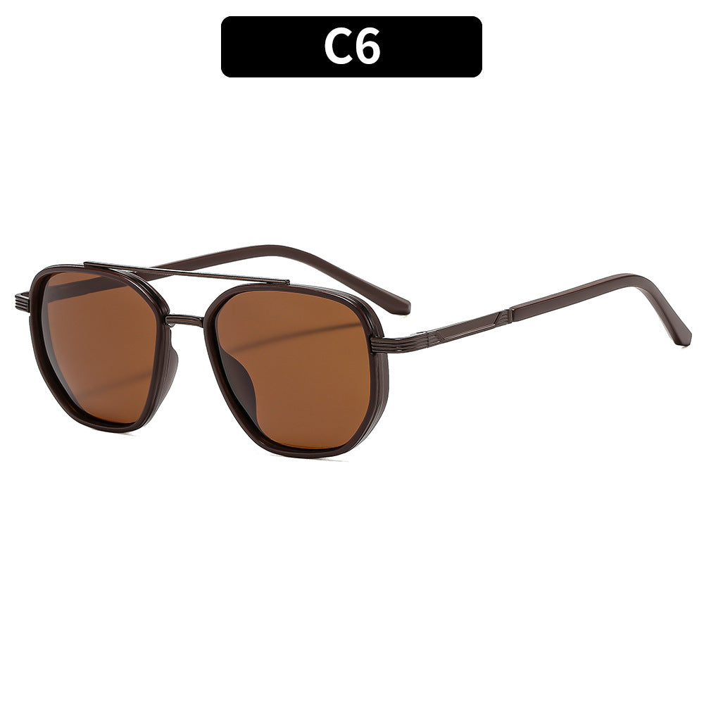 Retro Metal Double Bridge Polarized UV400 Sunglasses
