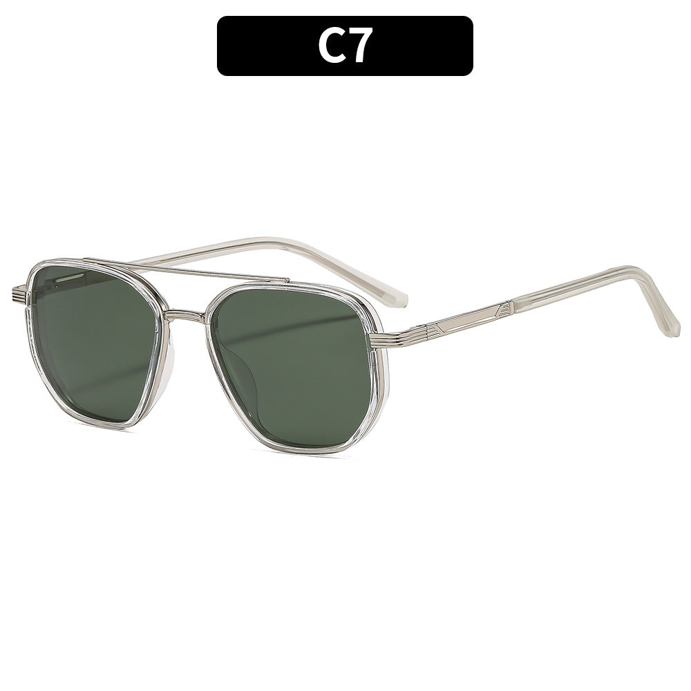 Retro Metal Double Bridge Polarized UV400 Sunglasses