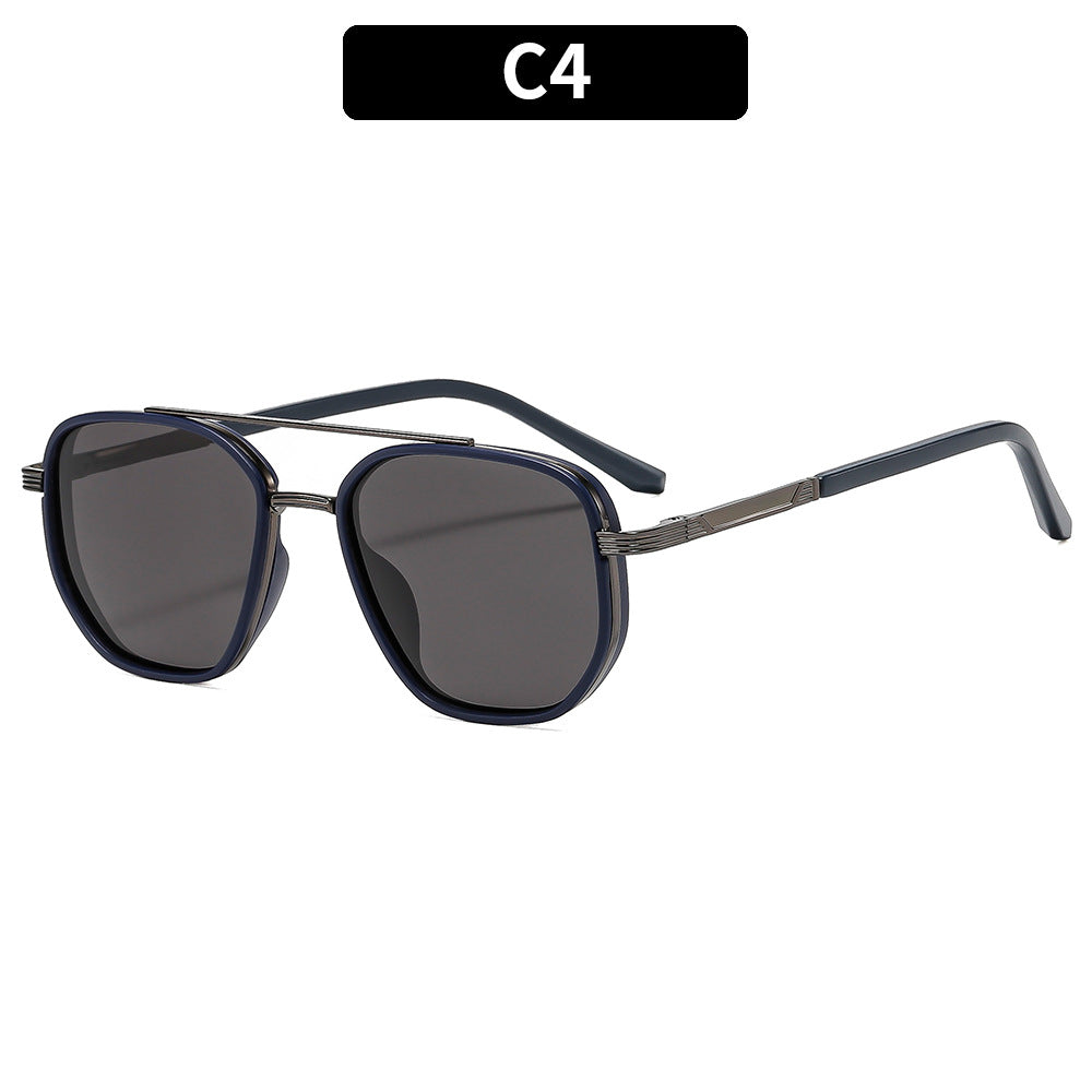 Retro Metal Double Bridge Polarized UV400 Sunglasses