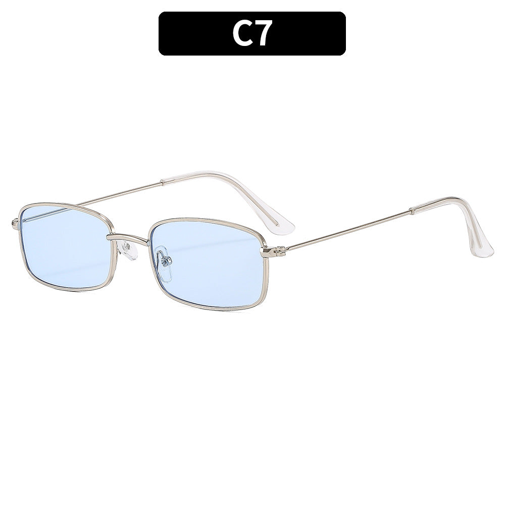 Fashion Metal Frame Square Sunglasses for Women Men Retro UV400 Protection Shades