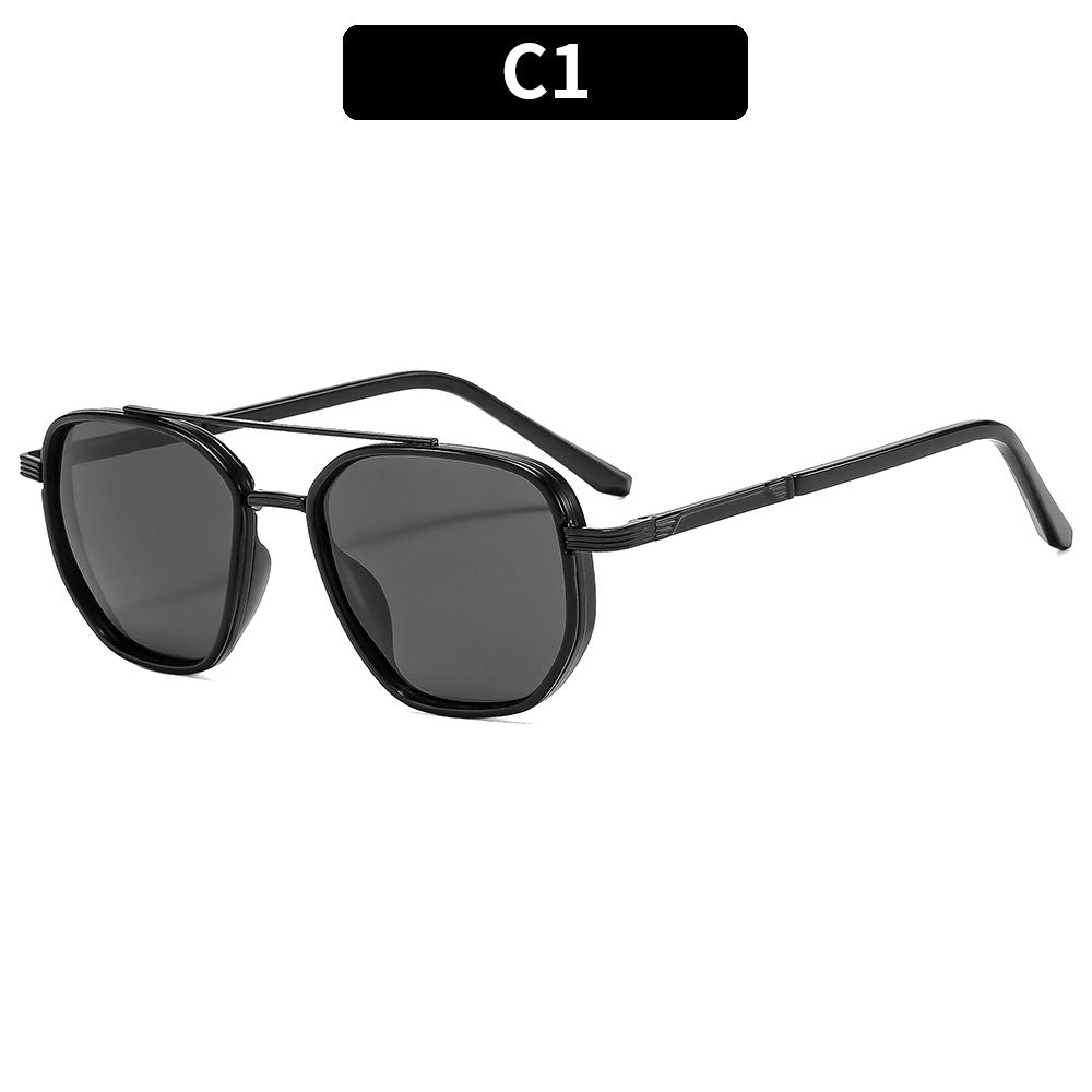 Retro Metal Double Bridge Polarized UV400 Sunglasses