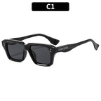 Unisex Thick Acetate Square Sunglasses Retro Chunky Frame UV400 Protection Trendy Shades