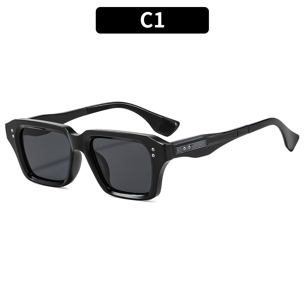 Unisex Thick Acetate Square Sunglasses Retro Chunky Frame UV400 Protection Trendy Shades