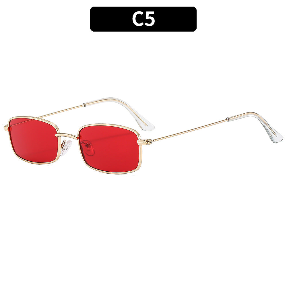 Fashion Metal Frame Square Sunglasses for Women Men Retro UV400 Protection Shades