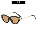 Women's Retro Cat Eye Sunglasses Acetate Metal Combination Frame UV400 Fashion Shades