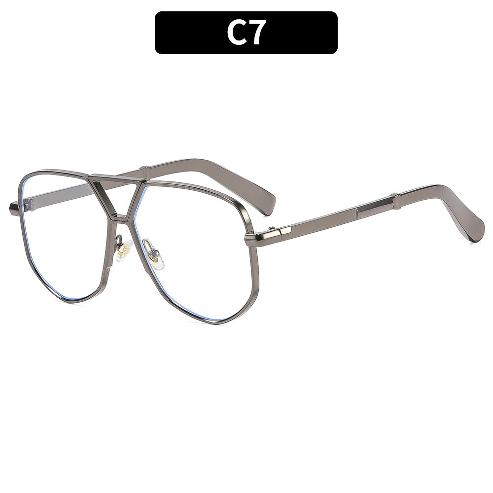 Trendy Geometric Metal Double Bridge Polarized Eyewear