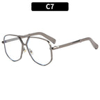 Trendy Geometric Metal Double Bridge Polarized Eyewear