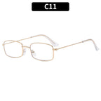 Fashion Metal Frame Square Sunglasses for Women Men Retro UV400 Protection Shades