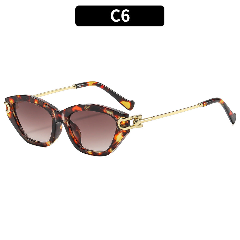 Women's Retro Cat Eye Sunglasses Acetate Metal Combination Frame UV400 Fashion Shades