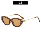 Women's Retro Cat Eye Sunglasses Acetate Metal Combination Frame UV400 Fashion Shades