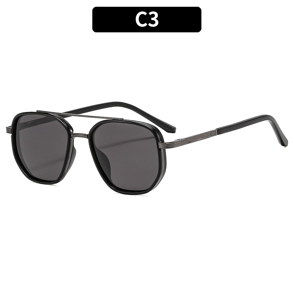 Retro Metal Double Bridge Polarized UV400 Sunglasses