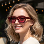 Unisex Thick Acetate Square Sunglasses Retro Chunky Frame UV400 Protection Trendy Shades