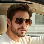 Retro Pilot Style Metal Frame UV400 Sunglasses