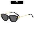 Women's Retro Cat Eye Sunglasses Acetate Metal Combination Frame UV400 Fashion Shades
