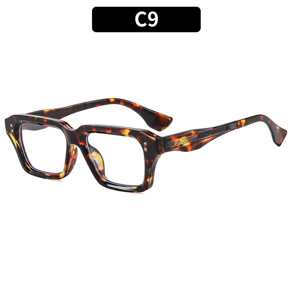Unisex Thick Acetate Square Sunglasses Retro Chunky Frame UV400 Protection Trendy Shades