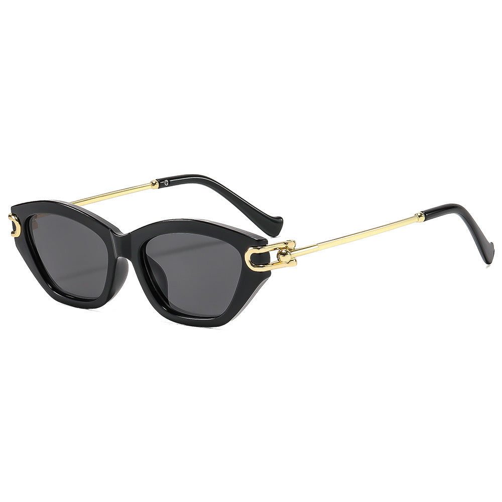 Women's Retro Cat Eye Sunglasses Acetate Metal Combination Frame UV400 Fashion Shades