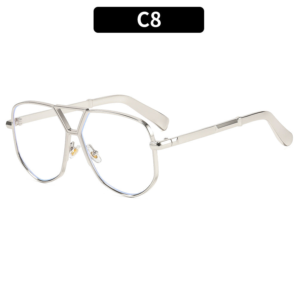Trendy Geometric Metal Double Bridge Polarized Eyewear