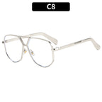 Trendy Geometric Metal Double Bridge Polarized Eyewear