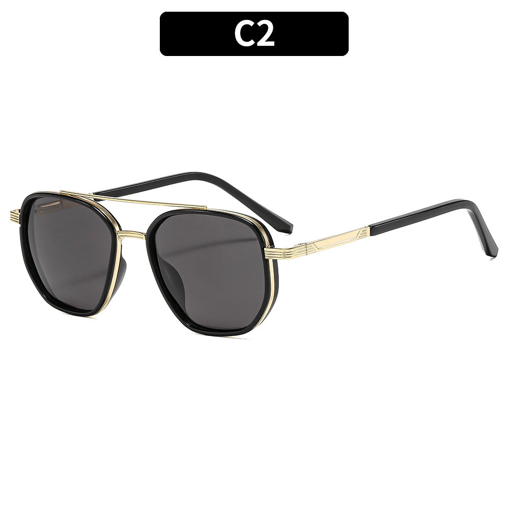 Retro Metal Double Bridge Polarized UV400 Sunglasses