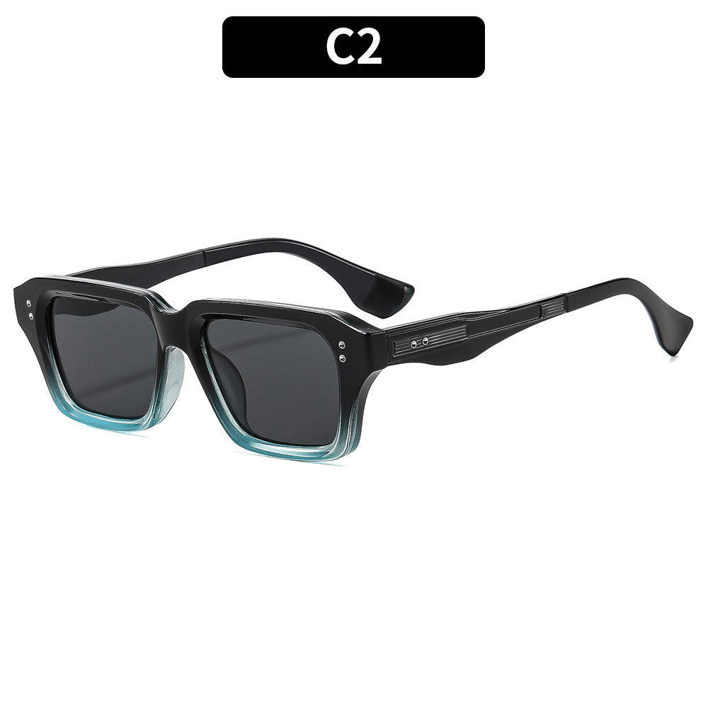 Unisex Thick Acetate Square Sunglasses Retro Chunky Frame UV400 Protection Trendy Shades