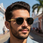Classic Round Metal Frame UV400 Sunglasses
