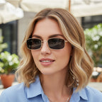 Fashion Metal Frame Square Sunglasses for Women Men Retro UV400 Protection Shades