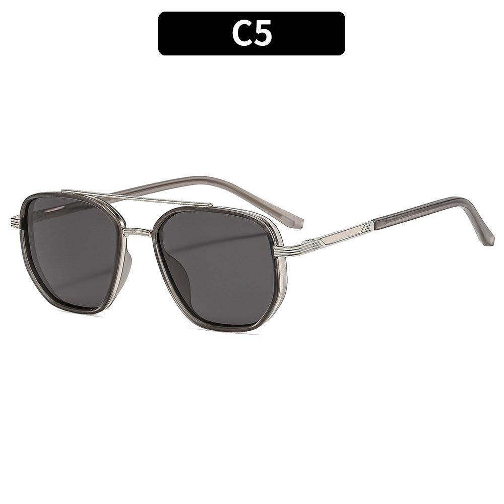 Retro Metal Double Bridge Polarized UV400 Sunglasses